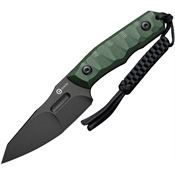 Civivi 230022 Propugnator Black Stonewash Fixed Blade Knife Green Handles