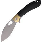 Vosteed NSK002 Nightshade Linerlock Knife Brass Bolster Black Handles