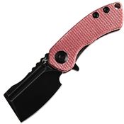 Kansept 3030M2 Mini Korvid Black Stonewashed Linerlock Knife Red Micarta Handles