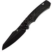 Kansept 1051A5 Weim Black Stonewashed Framelock Knife Black/Red Handles