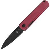 Kizer 3499C3 Feist Black Stonewashed Linerlock Knife Red Micarta Handles