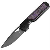 Kizer 3634A2 Militaw Black Framelock Knife Fat Carbon Handles