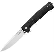 LionSTEEL SK01ABS Skinny Stonewashed Framelock Knife Black Aluminum Handles