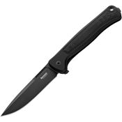 LionSTEEL SK01ABB Skinny Black Stonewashed Framelock Knife Black Aluminum Handles