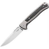 LionSTEEL SK01GY Skinny Stonewashed Framelock Knife Gray Titanium Handles