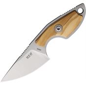 MKM-Maniago MR01O Mikro 1 Stonewashed Drop Point Fixed Blade Knife Olive Wood Handles