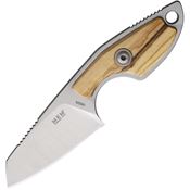 MKM-Maniago MR02O Mikro 1 Stonewashed Sheepsfoot Fixed Blade Knife Olive Wood Handles