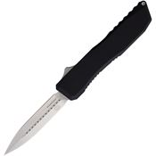 EOS 111 Auto Harpoon Satin OTF Knife Black Handles