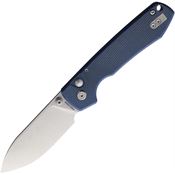 Vosteed RC3SVM3 Raccoon Satin Button Lock Knife Blue Handles