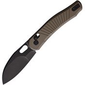 Vosteed A1003 Morel Black Stonewahsed Crossbar Lock Knife Brown Handles