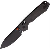 Vosteed A0530 Raccoon Black Stonewashed Crossbar Lock Knife Carbon Fiber Handles