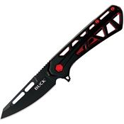 Buck 813BKS Mini Trace Ops Black Linerlock Knife Red Handles