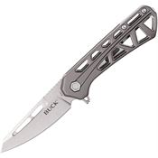 Buck 813GYS Mini Trace Ops Stonewashed Linerlock Knife Gray Handles