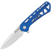 Buck 814BLS Mini Trace Ops Stonewashed Linerlock Knife Blue Handles