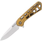 Buck 814BRS Mini Trace Stonewashed Linerlock Knife Bronze Handles