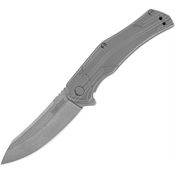 Kershaw 1380WM Husker Assist Open Stonewashed Framelock Knife Stainless Handles