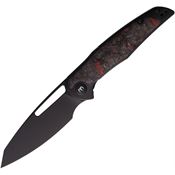 Mallery DL01OB Phorus V2 Black S30V Linerlock Knife Black Titanium/Orange Carbon Fiber Handles