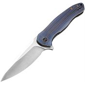 We 2001D Kitefin Framelock Knife Blue/Black Handles