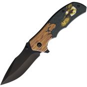 ElitEdge 10A47EA Eagle Assist Open Linerlock Knife Black Handles