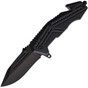 ElitEdge 10A66BK Assist Open Black Linerlock Knife Black ABS Handles