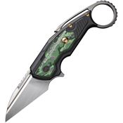 We 220214 Yardbird Satin Button Lock Knife Jungle Carbon Fiber Handles