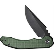 Civivi 230503 Bluetick Black Stonewashed Linerlock Knife Green Micarta Handles