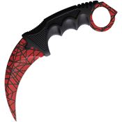 ElitEdge 20098RS Karambit Red Fixed Blade Black Handles