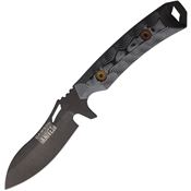 Dawson 84158 Harvester Black Apocalyptic Fixed Blade Knife Black/Gray Handles