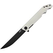 Kubey 253D Pylades Black Stonewashed Linerlock Knife Ivory Handles