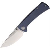 Eikonic 100SSGY RCK9 Satin D2 Linerlock Knife Blue Handles