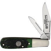 Queen GPSB281 Barlow Knife Green Smooth Bone Handles