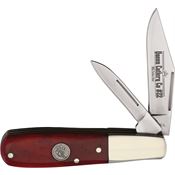 Queen RSB281 Barlow Knife Red Smooth Bone Handles