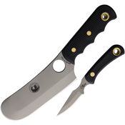 Knives Of Alaska 00003FG Brown Bear/Cub D2 Carbon Steel Combo Set Black Handles