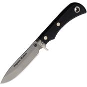 Knives Of Alaska 00157FG Magnum Alaskan D2 Carbon Steel Fixed Blade Knife Black Handles