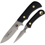 Knives Of Alaska 00198FG Trekker Elk Hunter/Cub D2 Carbon Steel Fixed Blade Knife Combo Black Handles