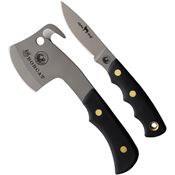 Knives Of Alaska 00970FG Alpha Wolf/Hatchet D2 Carbon Steel Combo Black Handles