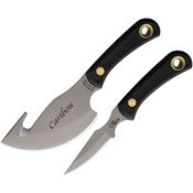 Knives Of Alaska 00015FG Caribou/Cub D2 Carbon Steel Combo Set Black Handles