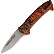 Knives Of Alaska 00912FG Auto Strike Force Button Lock Knife Black/Orange Handles