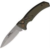 Knives Of Alaska 00940FG Auto Eagle Button Lock Knife Black/OD Green Handles