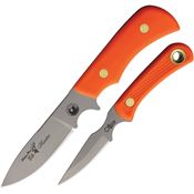 Knives Of Alaska 00201FG Trekker Elk Hunter/Cub D2 Carbon Steel Fixed Blade Knife Combo Orange Handles