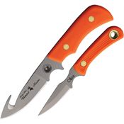 Knives Of Alaska 00202FG Whitetail Guthook/Cub D2 Carbon Steel Fixed Blade Knife Combo Orange Handles