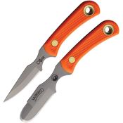 Knives Of Alaska 00096FG Muskrat/Cub D2 Carbon Steel Fixed Blade Knife Combo Orange Sure Handles