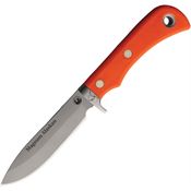 Knives Of Alaska 00154FG Magnum Alaskan D2 Carbon Steel Fixed Blade Knife Orange Handles