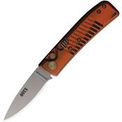 Knives Of Alaska 00947FG Auto Onyx Button Lock Knife Orange/Black Handles