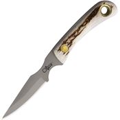 Knives Of Alaska 00007FG Cub Bear D2 Carbon Steel Fixed Blade Knife Stag Handles