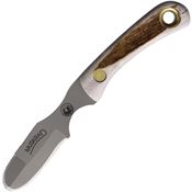 Knives Of Alaska 00091FG Muskrat D2 Carbon Steel Fixed Blade Knife Stag Handles