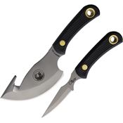 Knives Of Alaska 00012FG Light Hunter/Cub D2 Carbon Steel Fixed Blade Knife Combo Black Handles