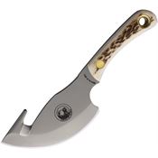 Knives Of Alaska 00011FG Light Hunter Guthook D2 Carbon Steel Fixed Blade Knife Stag Handles