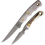 Knives Of Alaska 00255FG Jaeger/Cub D2 Carbon Steel Fixed Blade Knife Combo Stag Handles