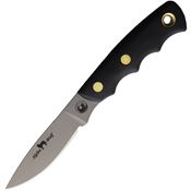 Knives Of Alaska 00326FG Alpha Wolfe D2 Carbon Steel Fixed Blade Black Handles